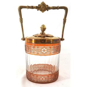 Baccarat "empire" Lined Biscuit Bucket, Cut And Clear, Excellent Condition.