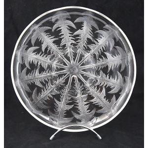 Lalique Vda, Alsatian Glassware, Dandelion Bowl, 29.5 Cm, Excellent Condition, Signed.