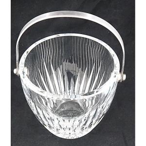 Baccarat modèle Massena, seau à glace, glaçons, cristal, signé, excellent état.