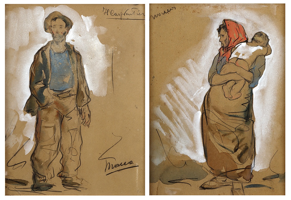 Le charpentier et la paysanne avec enfant 