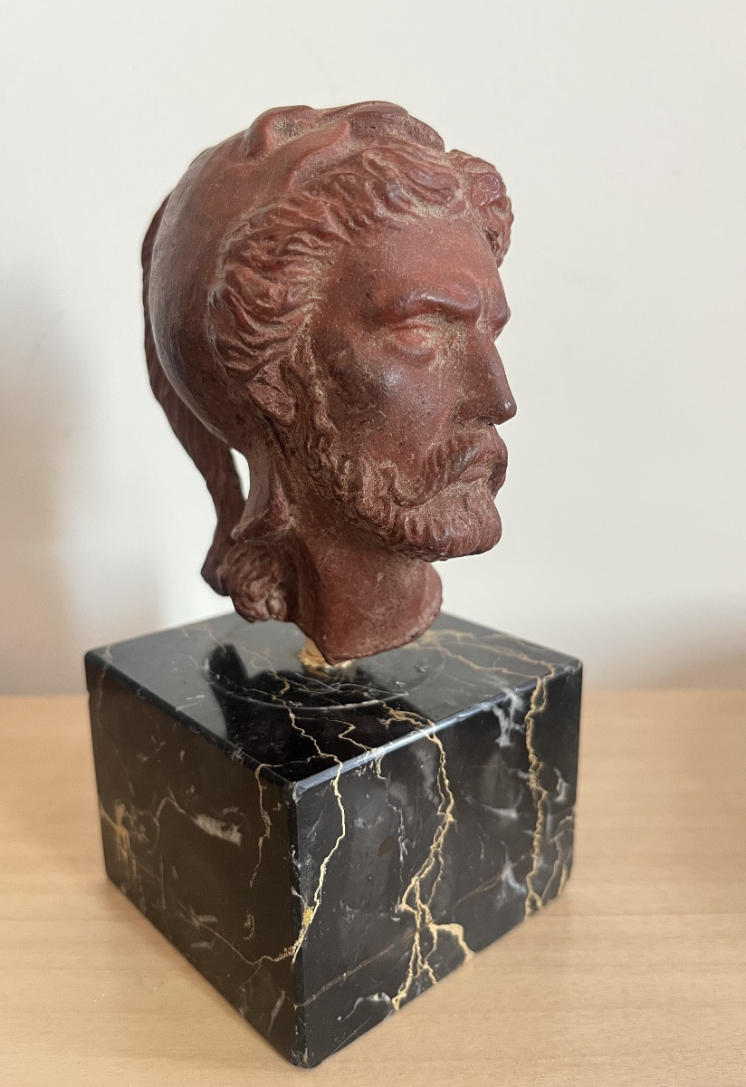 Grand Tour Red Wax Head Of A Bearded Man - 19th Century
