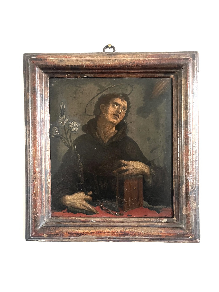 Saint Antoine de Padoue – Huile sur ardoise