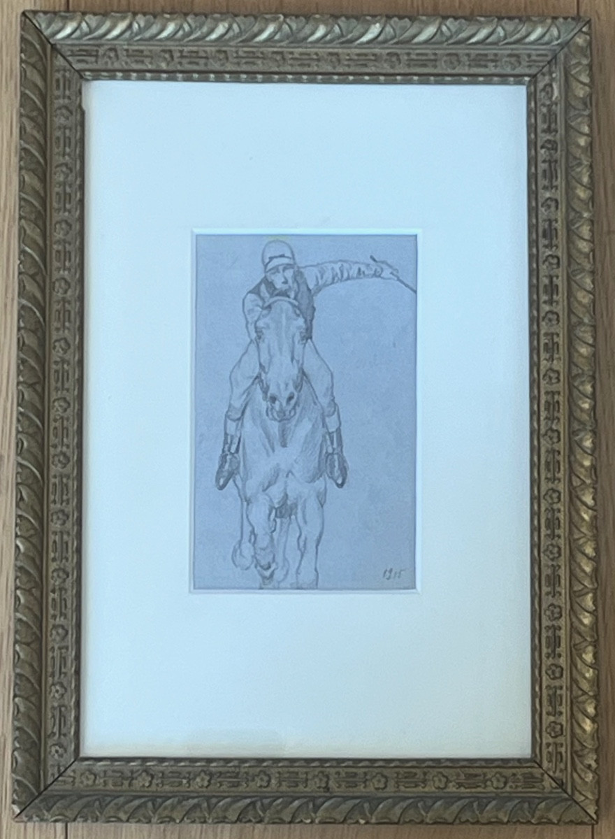 Dessin d’un jockey en pleine course-photo-2