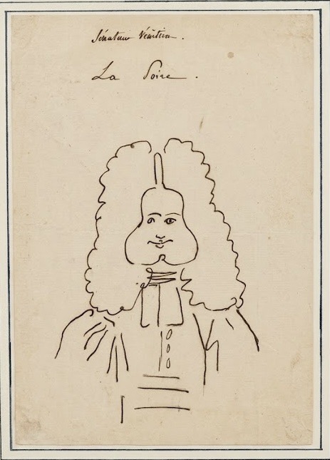 Dessin satirique ancien d’un Sénateur Vénitien 