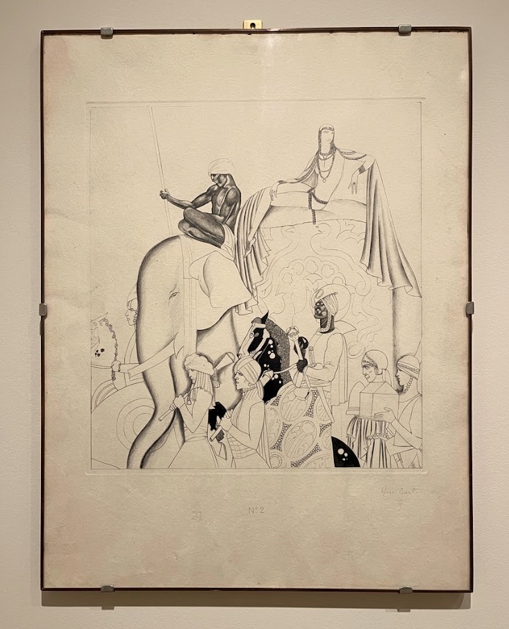 Grande Procession Exotique à l'Éléphant (Style Art Déco, c. 1920-1930)