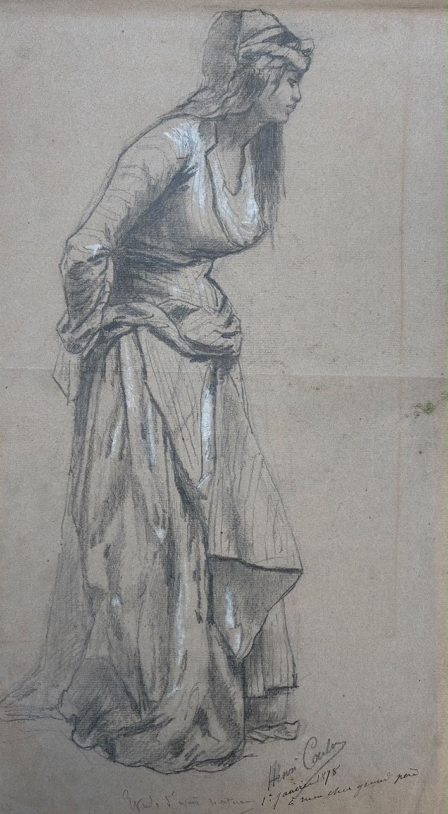Dessin de jeune femme en costume oriental