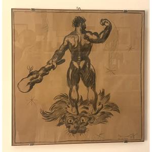 Deux dessins d’Hercule et de Vulcain