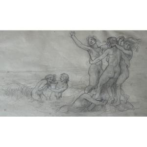 Naïades jouant dans les vagues