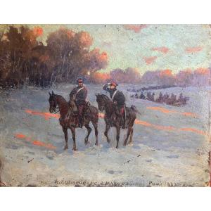 Russian Cavalrymen On Winter Patrol