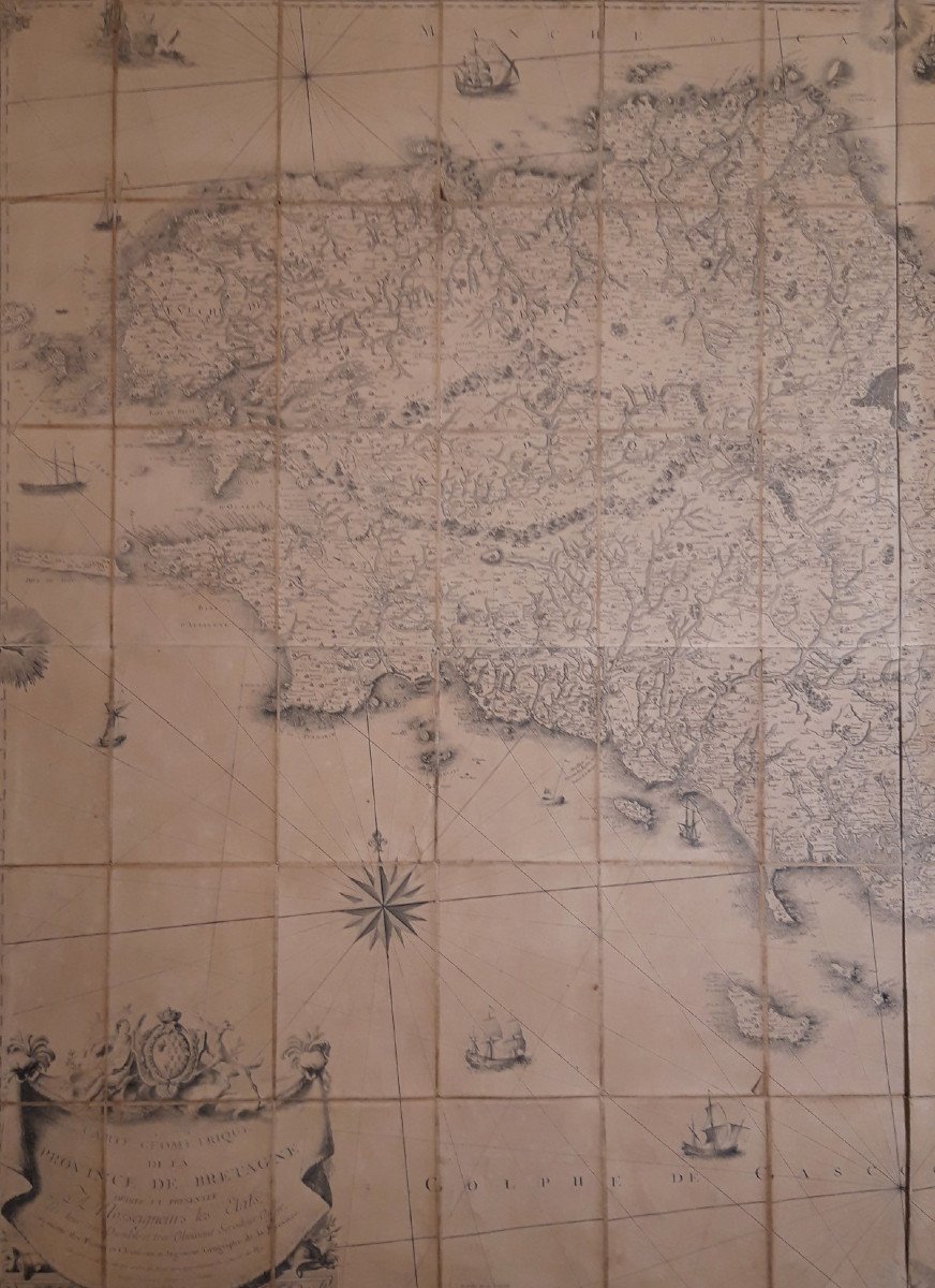 Geometric Map Of The Province Of Brittany - 1771 By Jbogée-photo-2