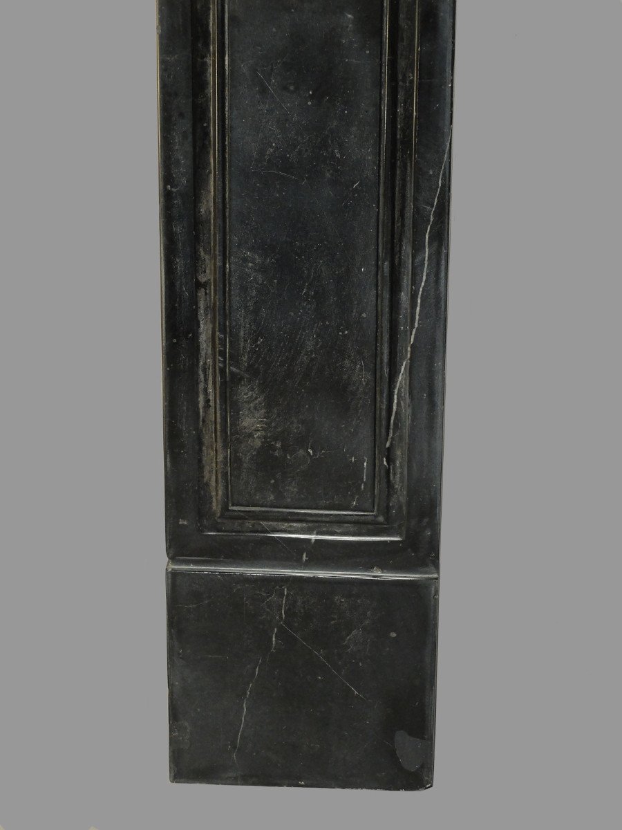 Louis XVI Period Fireplace In Black Marble-photo-4
