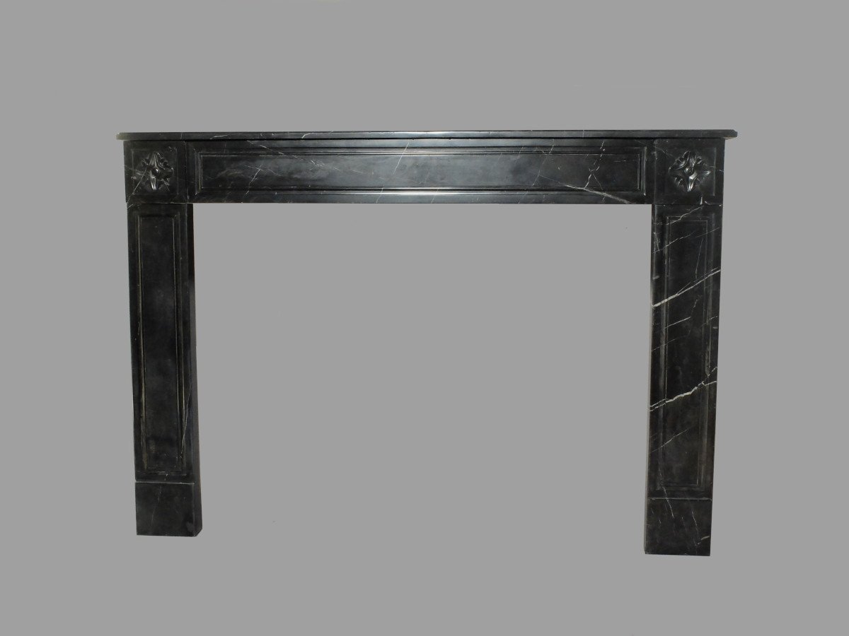 Louis XVI Period Fireplace In Black Marble