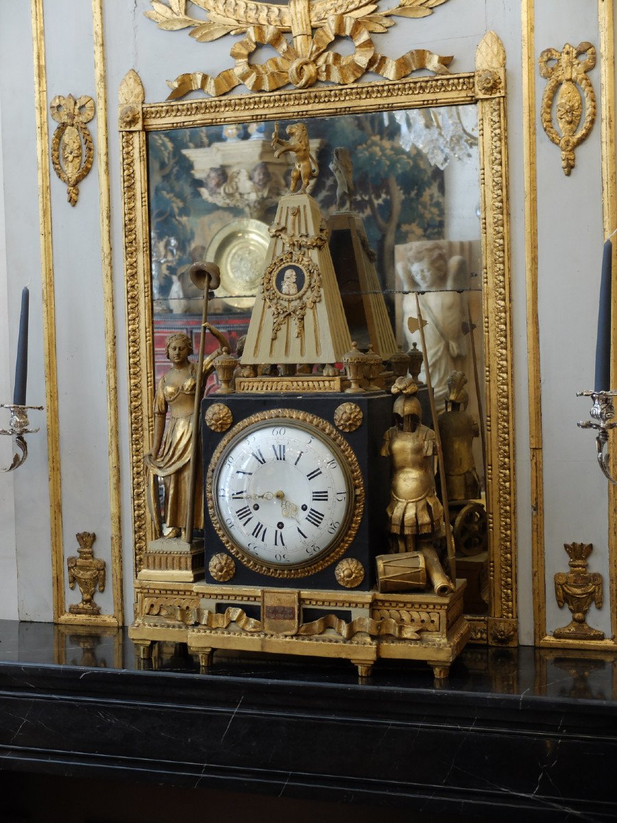 Importante pendule au profil de Lafayette d'époque Louis XVI-photo-7