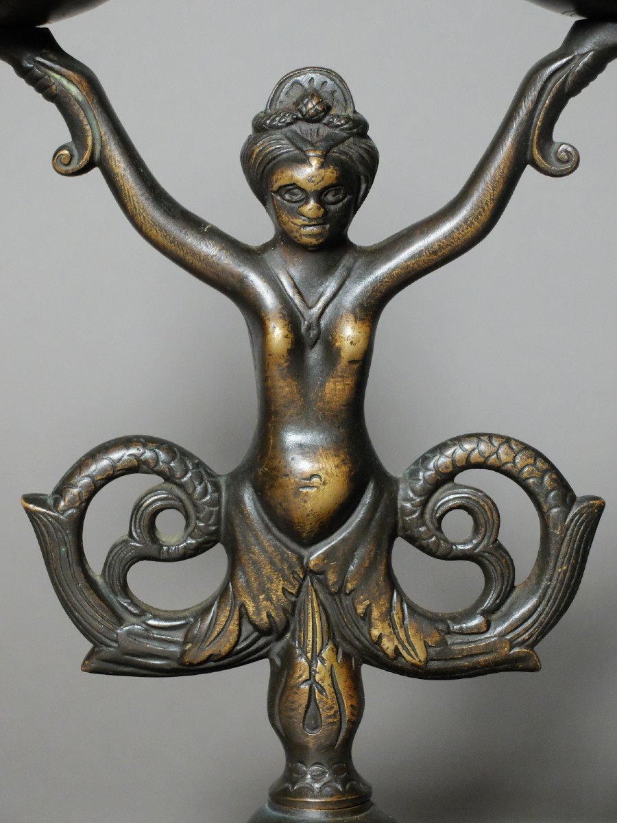 Pair Of Mermaid Candlesticks In The Renaissance Style-photo-1