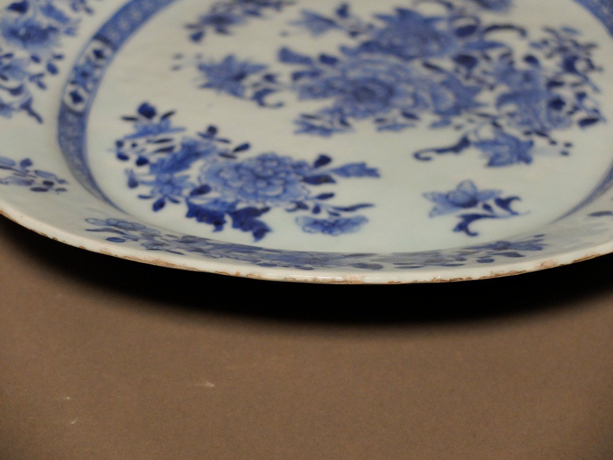 Oval Dish In Blue And White Chinese Porcelain - 18th Century-photo-1
