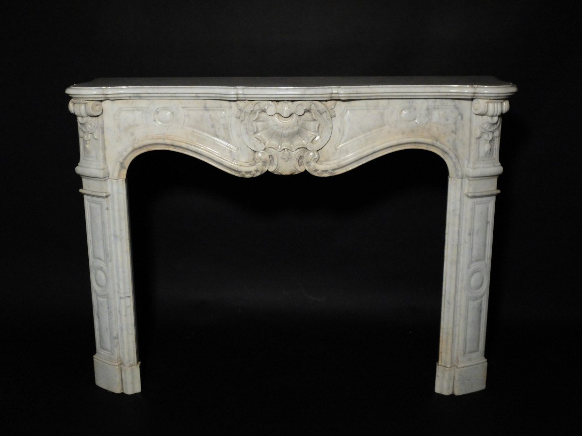 Rocaille Fireplace In Carrara Marble