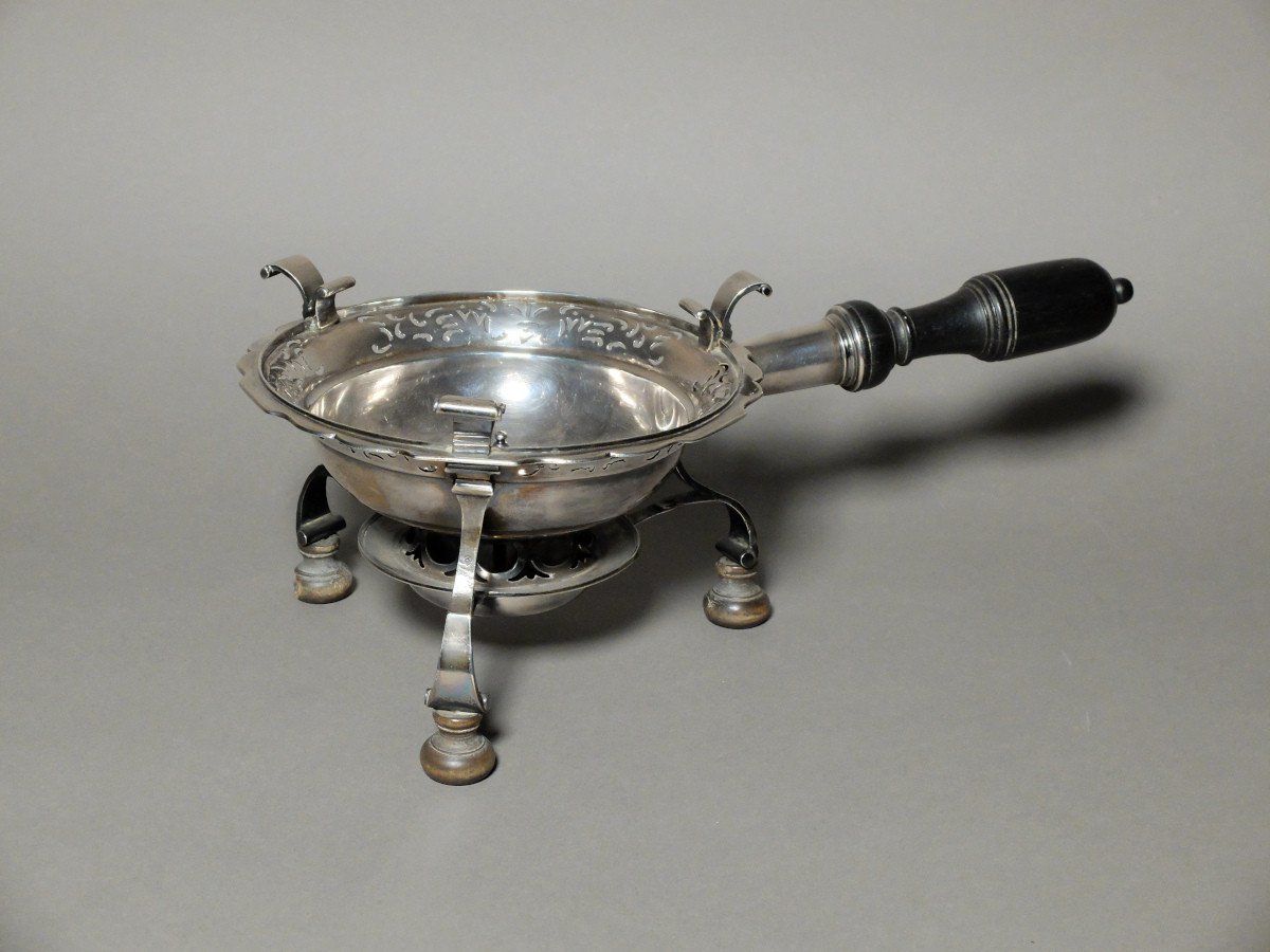 Réchaud en argent massif par J.B. Leroux, Lille, 1746