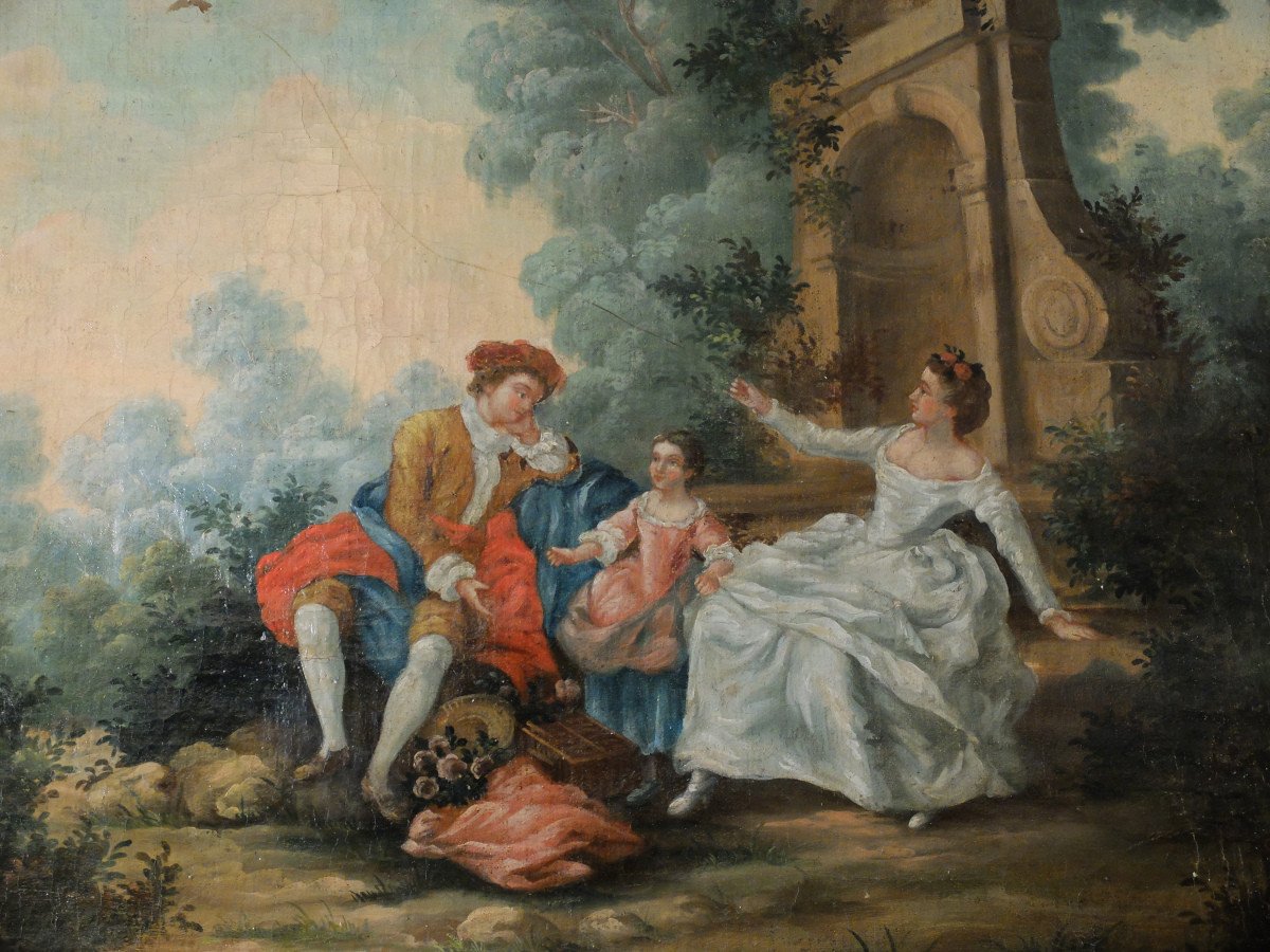 Trumeau peint d'époque Louis XVI-photo-3