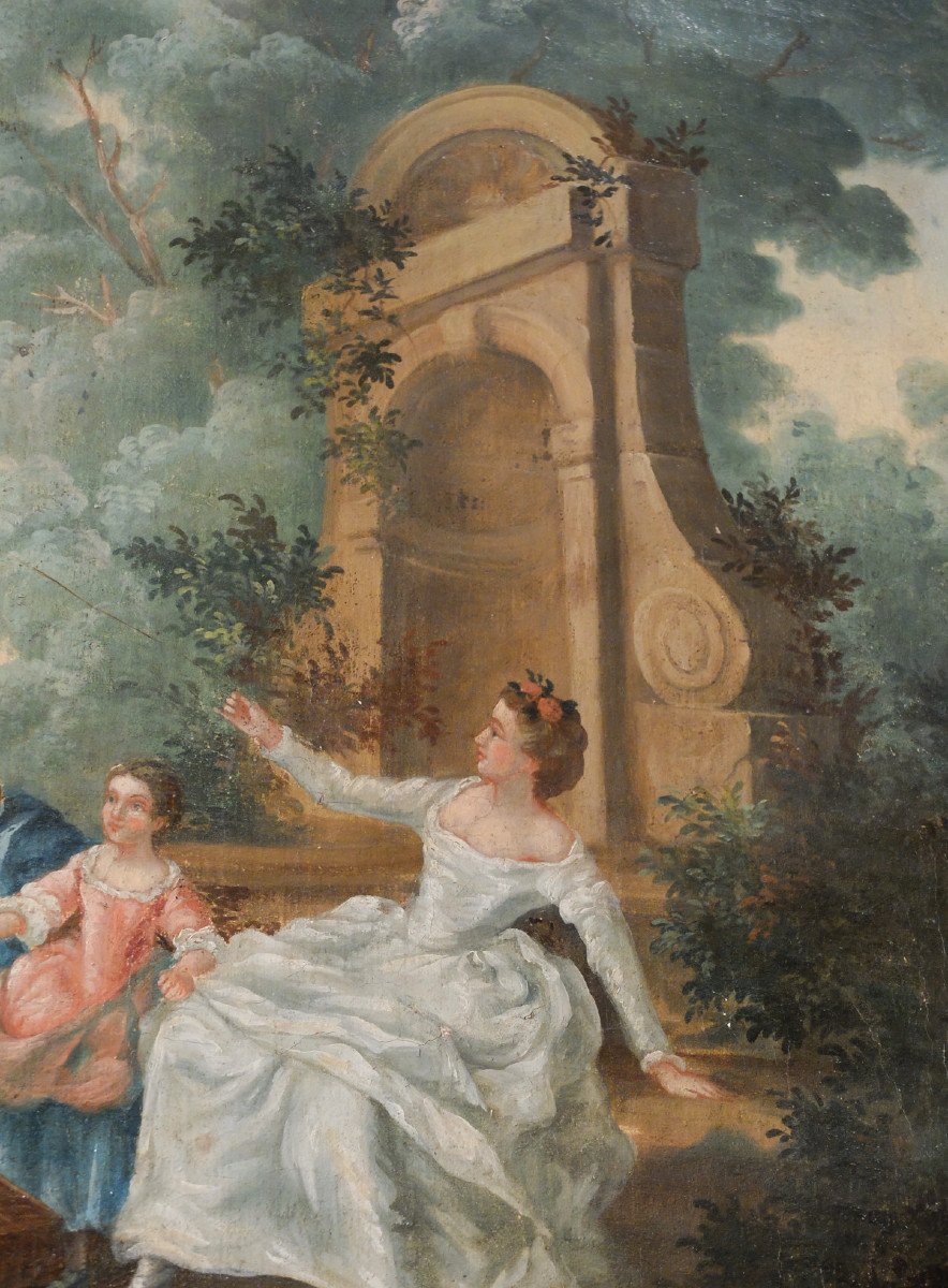 Trumeau peint d'époque Louis XVI-photo-4