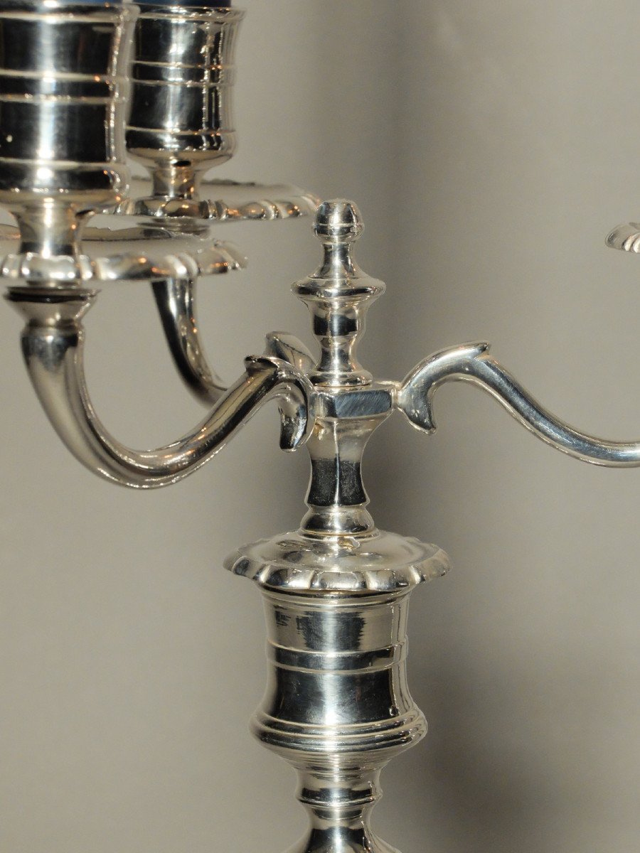 Pair Of 3-branched Candelabras From The 18th Century-photo-4