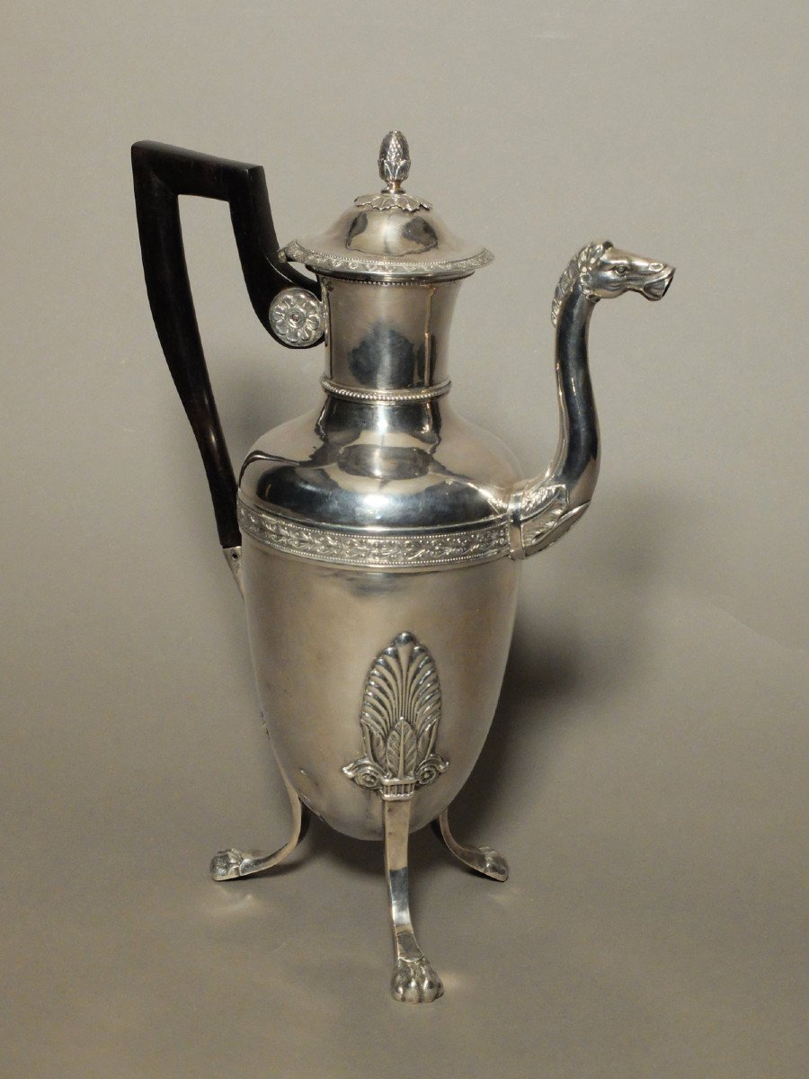 Solid Silver Jug With Horse's Head-photo-2