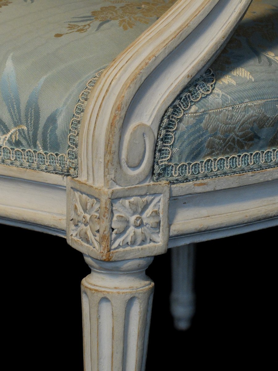Paire de fauteuils Louis XVI estampillés PLUVINET-photo-5