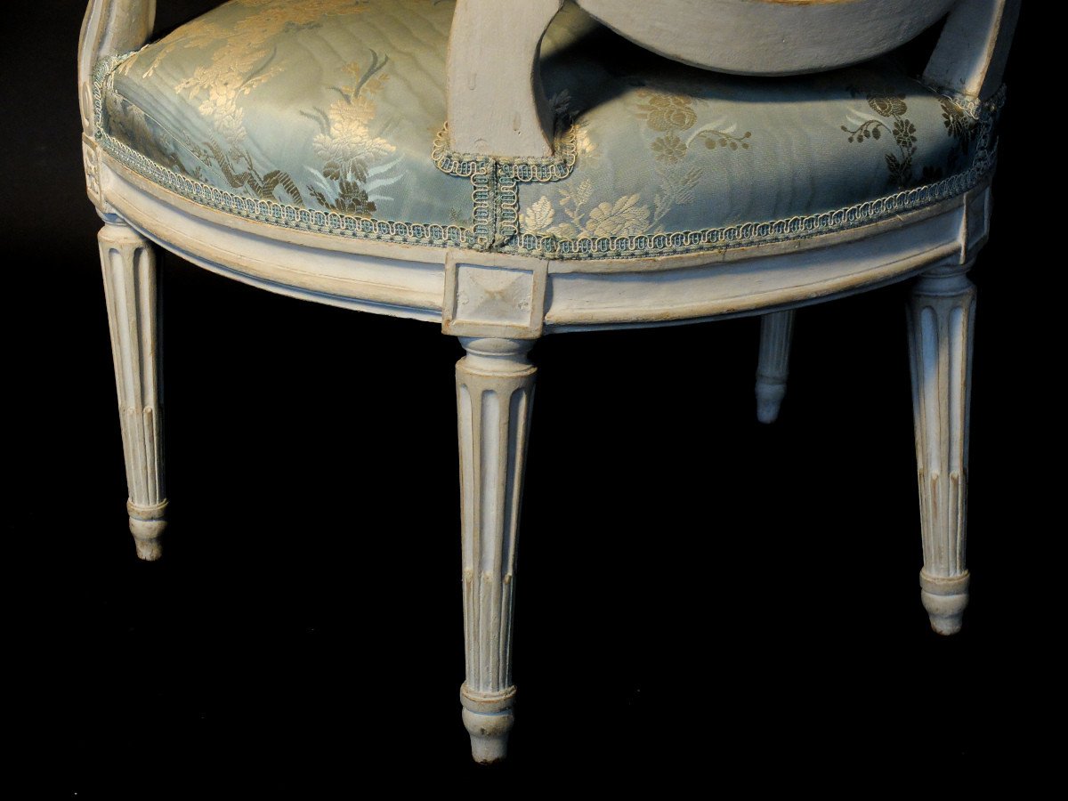 Paire de fauteuils Louis XVI estampillés PLUVINET-photo-6