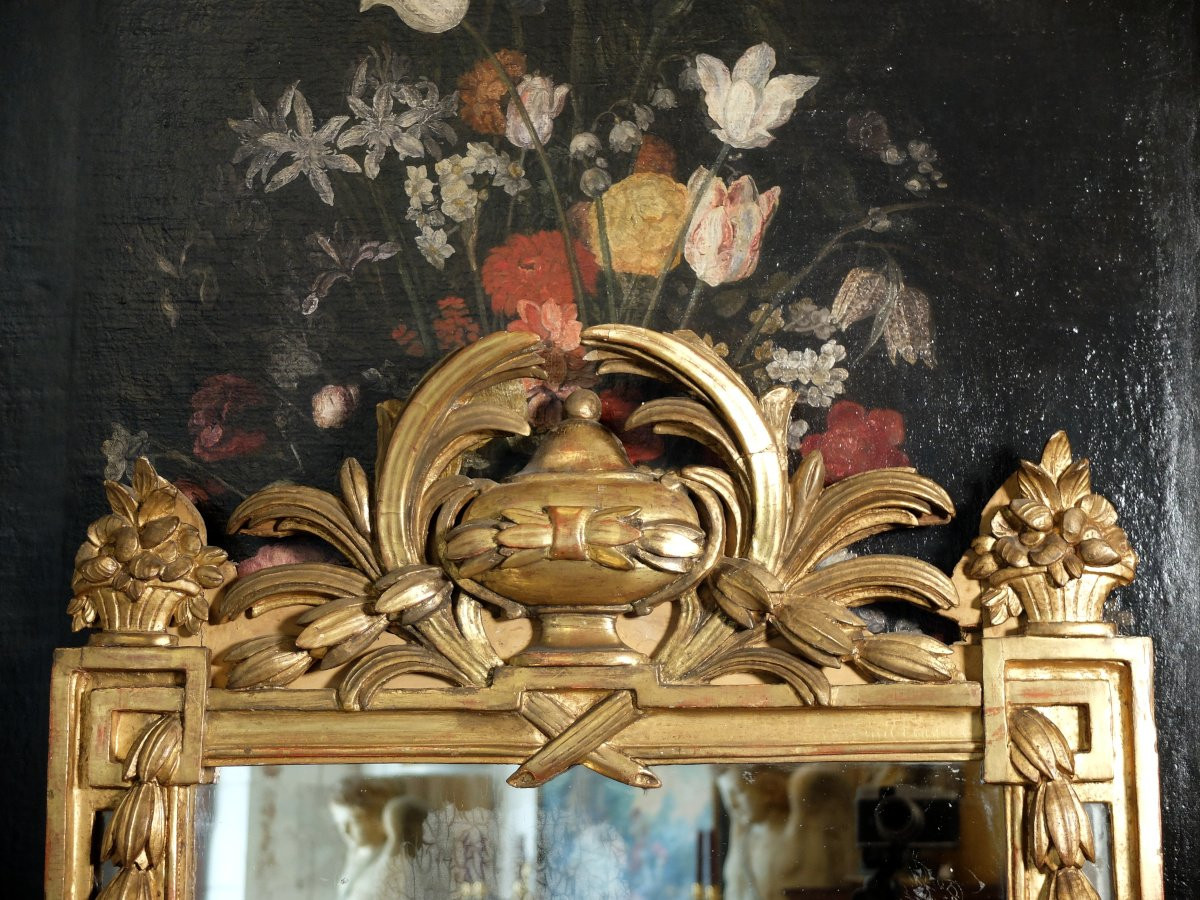 Louis XVI Mirror In Gilded Wood-photo-2