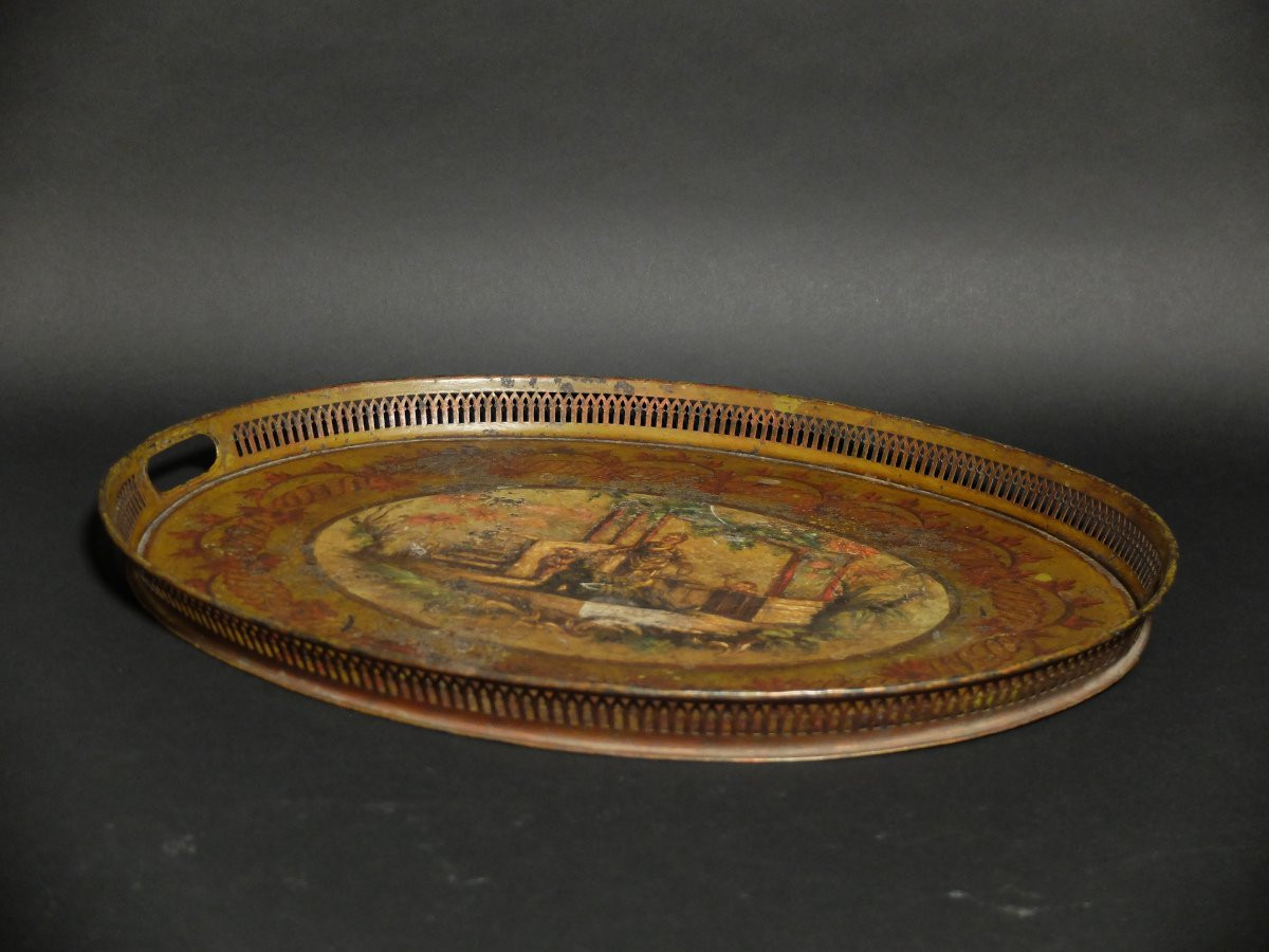Painted Sheet Metal Tray With Chinese Decoration-photo-4