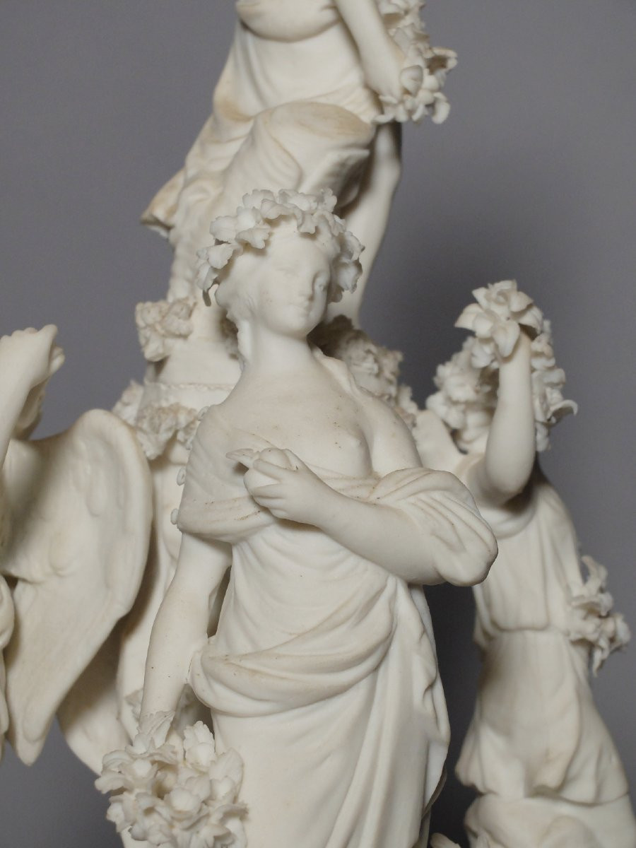Groupe allégorique en biscuit - Paris, circa 1800-photo-3