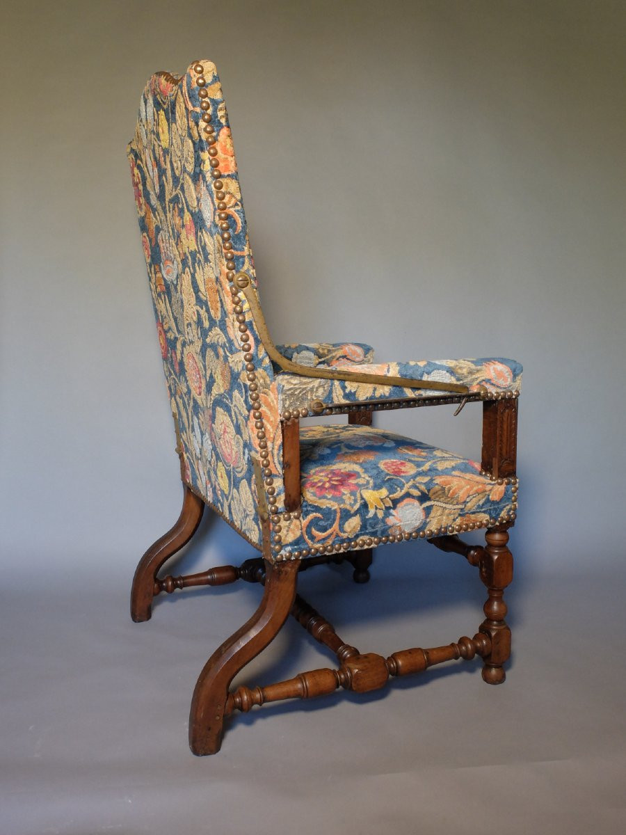Louis XIII Period Rack And Pinion Armchair-photo-2