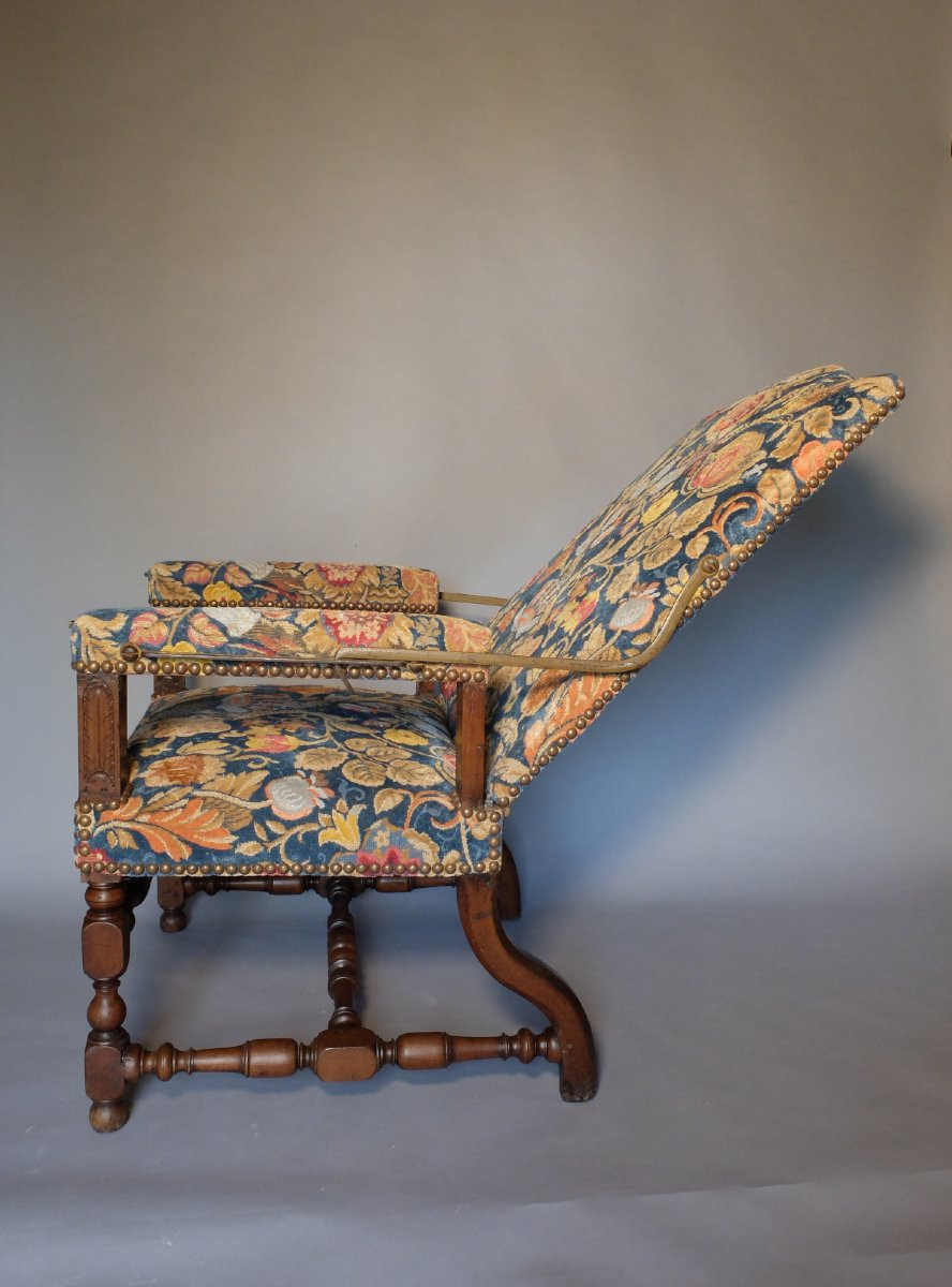 Louis XIII Period Rack And Pinion Armchair-photo-2
