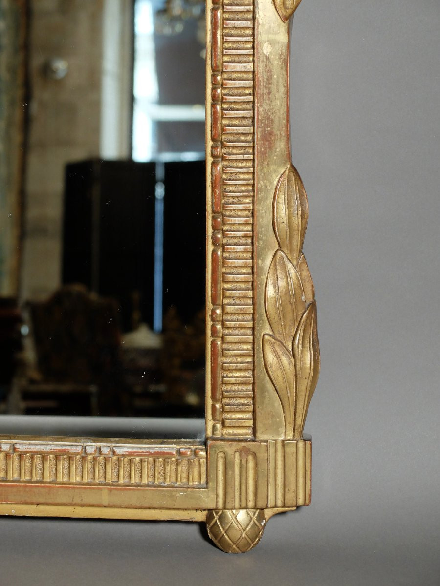 Miroir d'époque Louis XVI en bois doré-photo-4