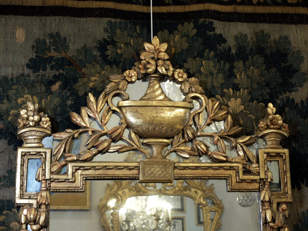 Miroir à parecloses d'époque Louis XVI-photo-2