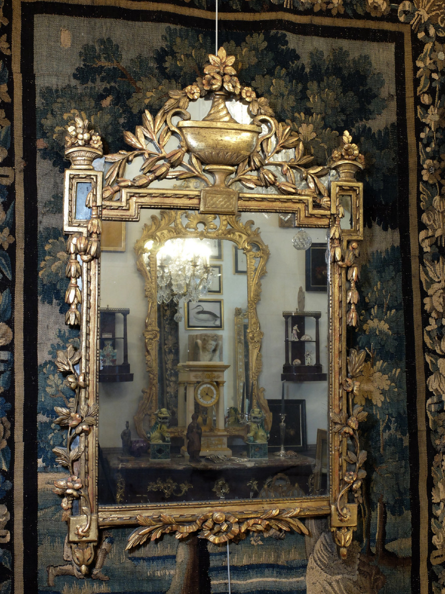 Miroir à parecloses d'époque Louis XVI