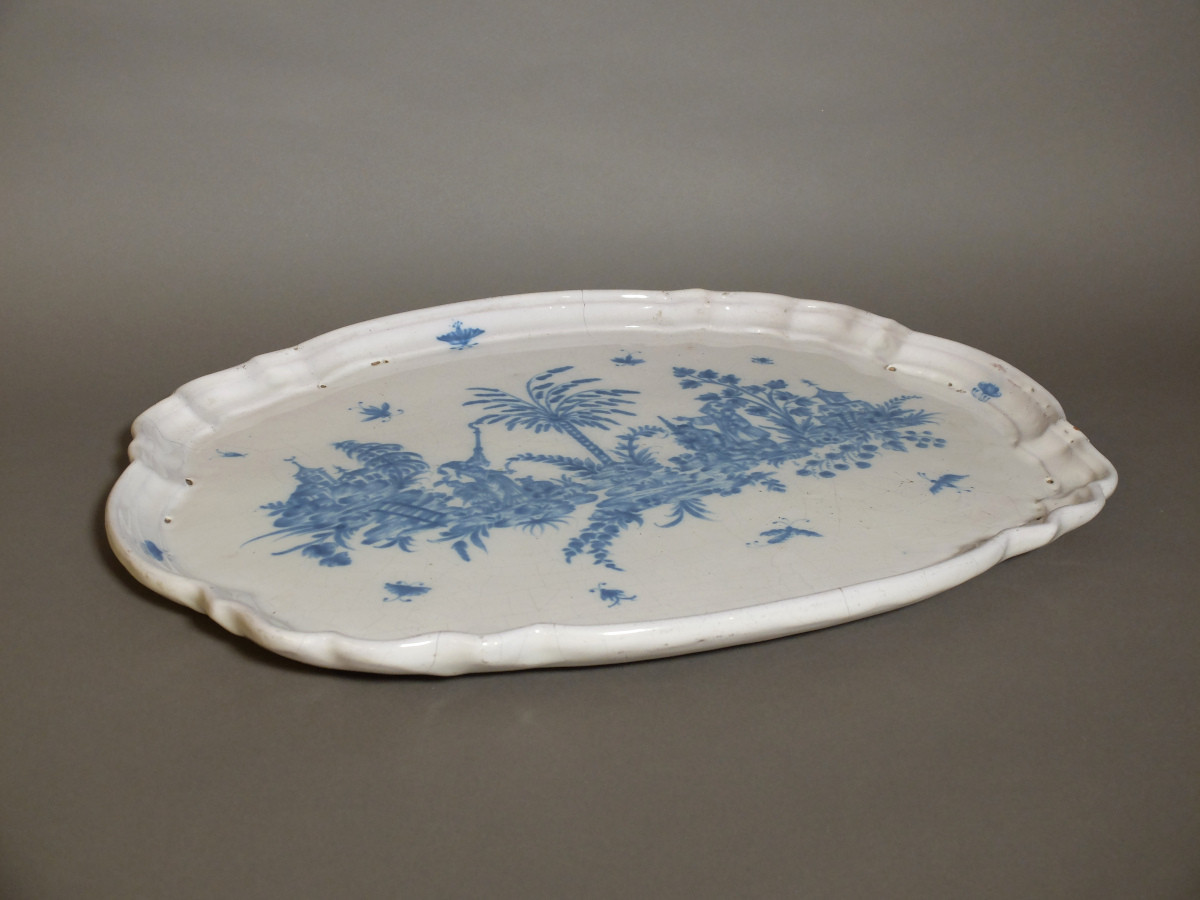 Large Chinese Tray - Moustiers, 18th Century-photo-2