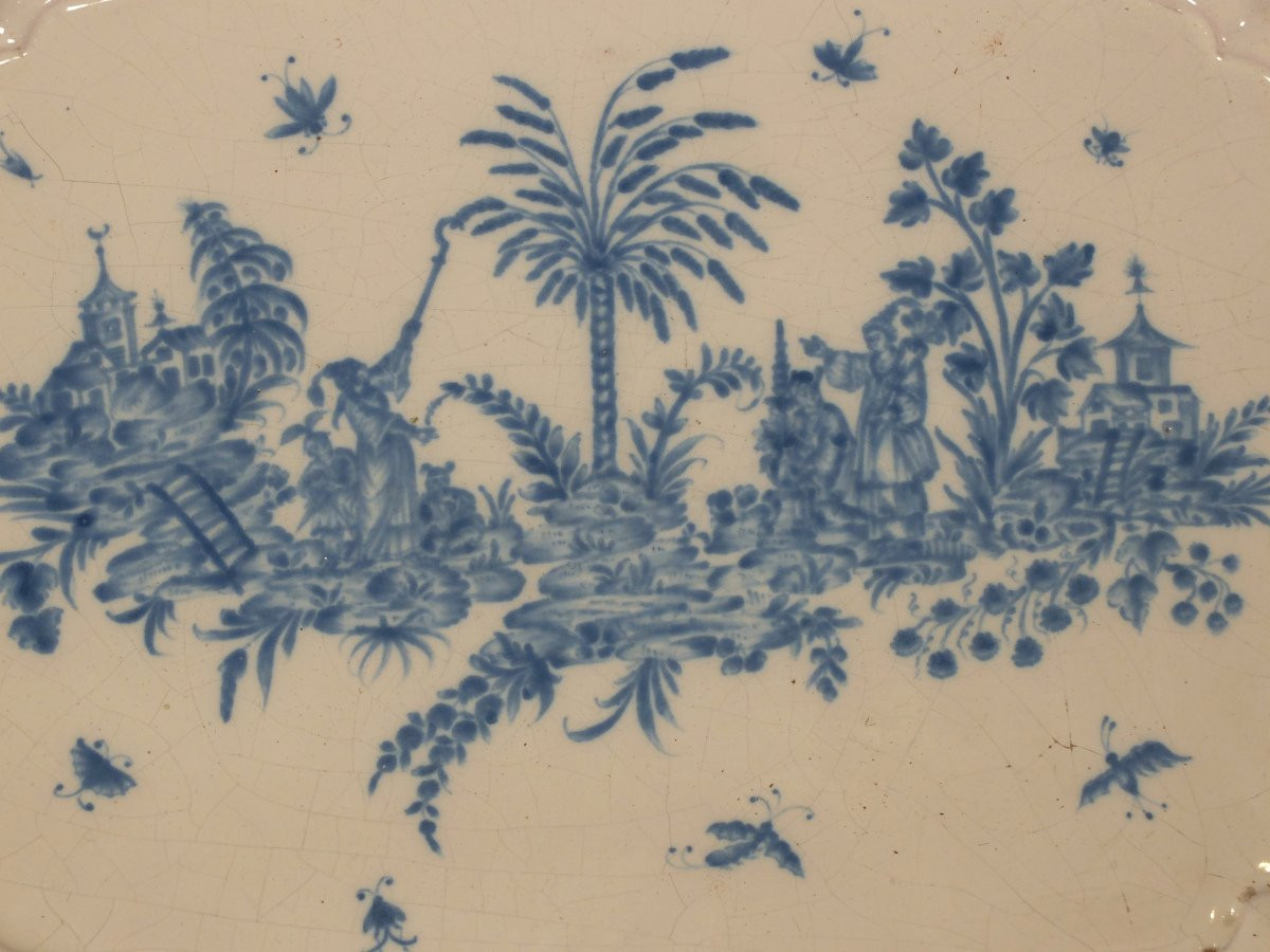 Large Chinese Tray - Moustiers, 18th Century-photo-3
