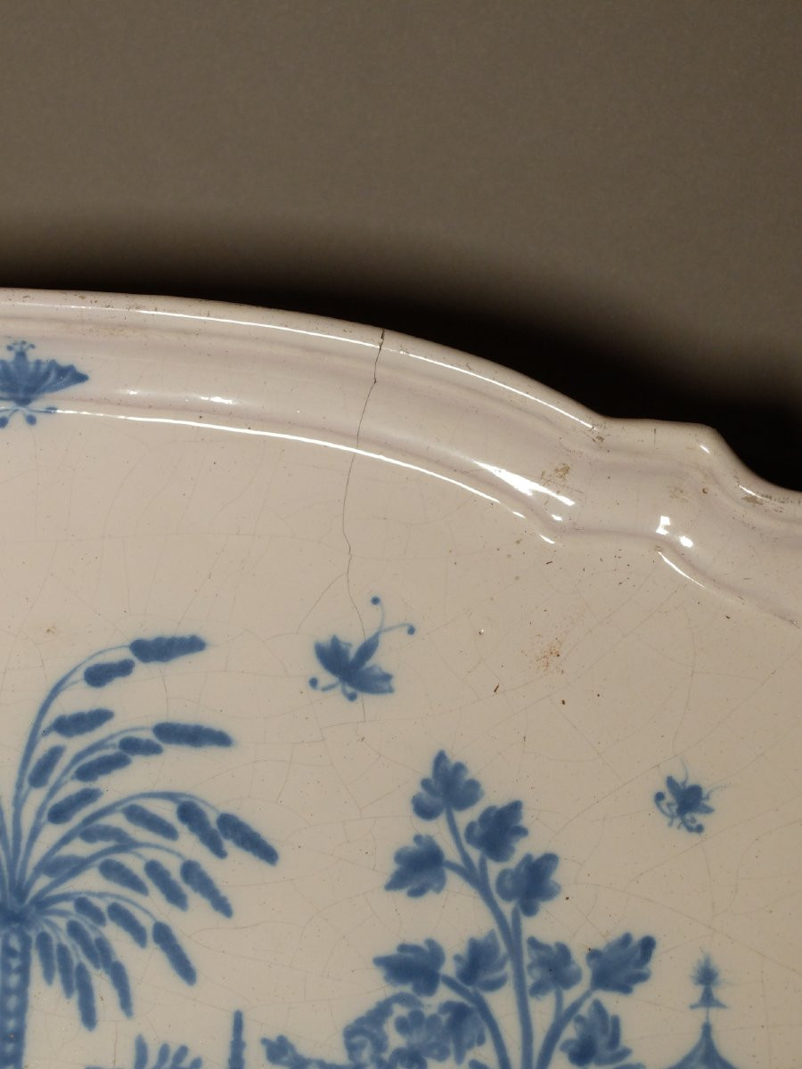 Large Chinese Tray - Moustiers, 18th Century-photo-1