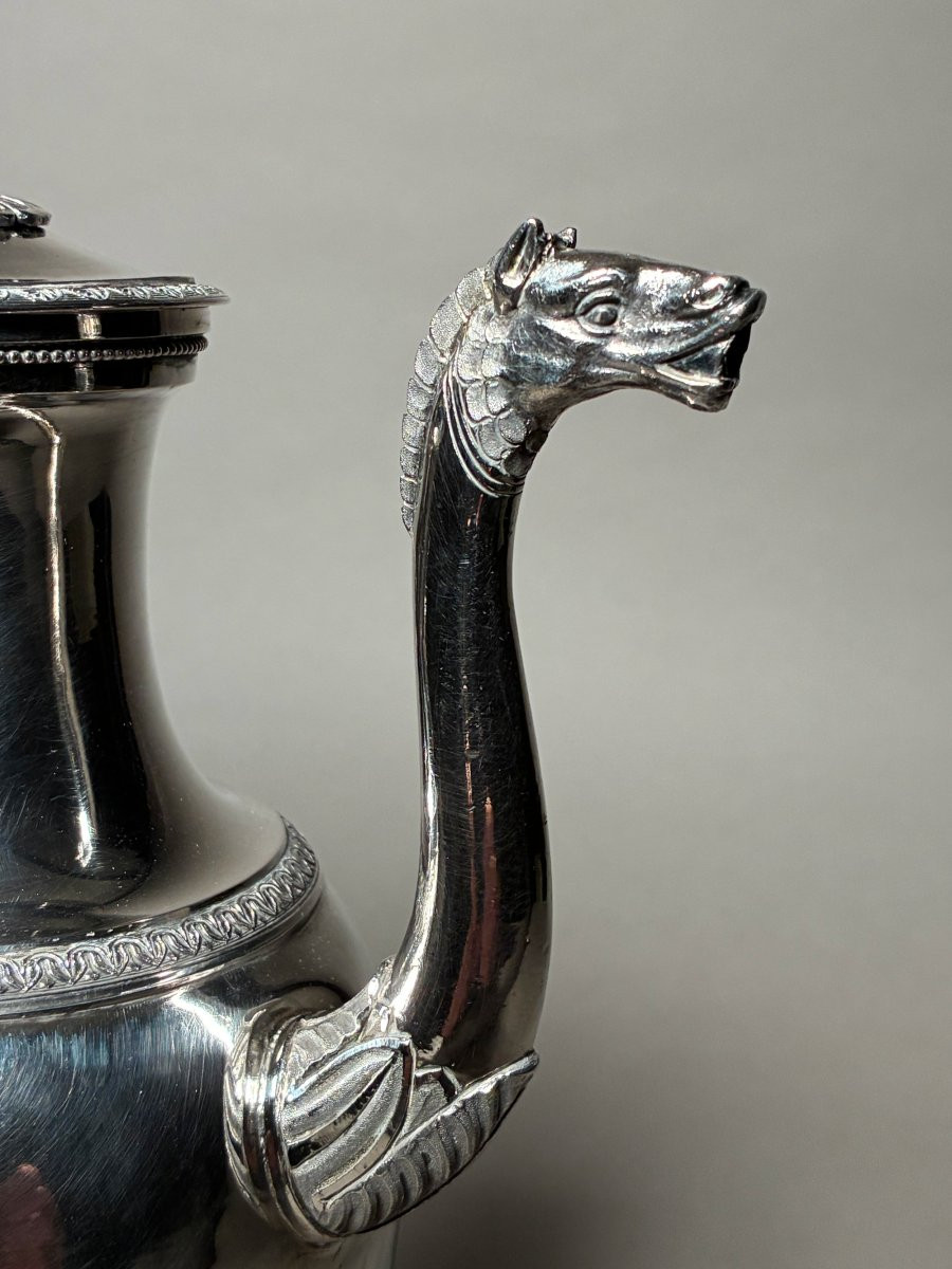 Empire Style Ewer In Solid Silver By Sixte-simon Rion-photo-4