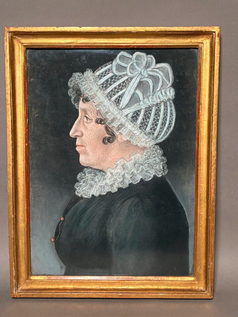 Pair Of Portraits Of "cherbourg Bourgeois", 1814-photo-3