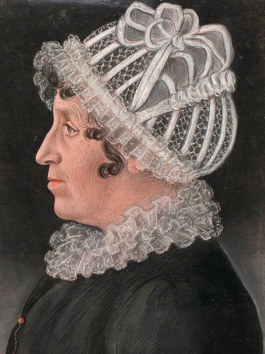 Pair Of Portraits Of "cherbourg Bourgeois", 1814-photo-4