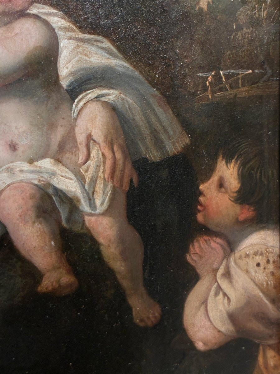 "Vierge à l'enfant" - Huile sur cuivre XVIIème-photo-3