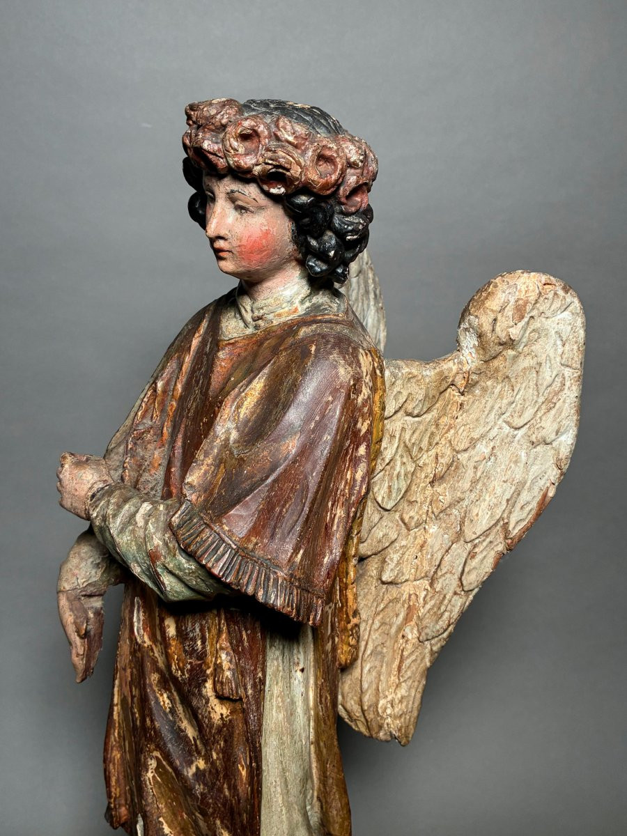 Paire d'anges céroféraires - XVIIème siècle-photo-3