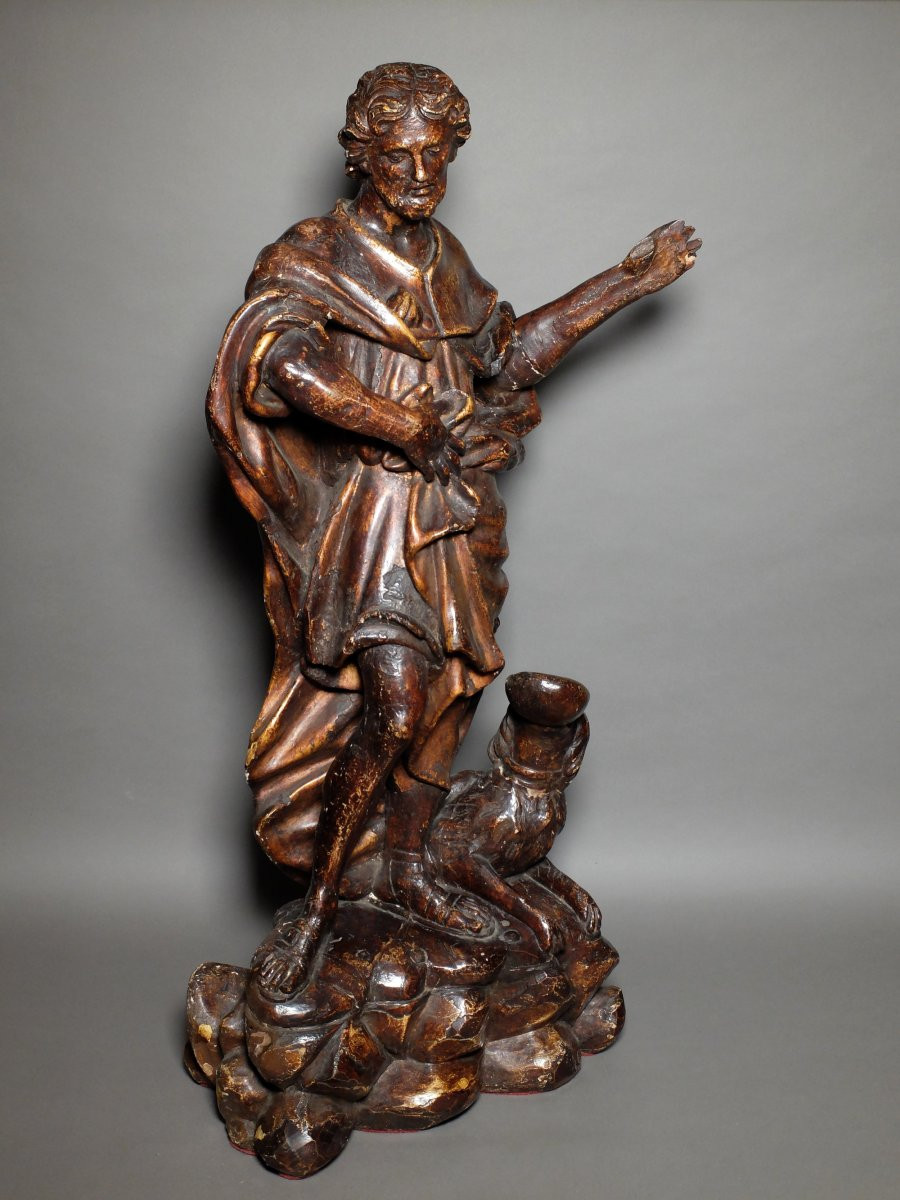 Statue Of Saint Roch - 18th Century-photo-2