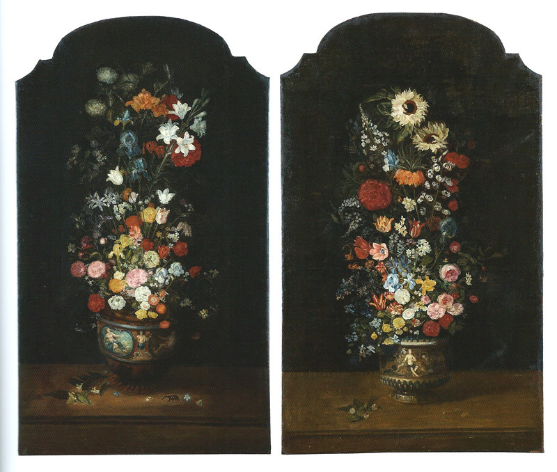 Pair Of Large Bouquets Of Flowers By Philippe De Marlier