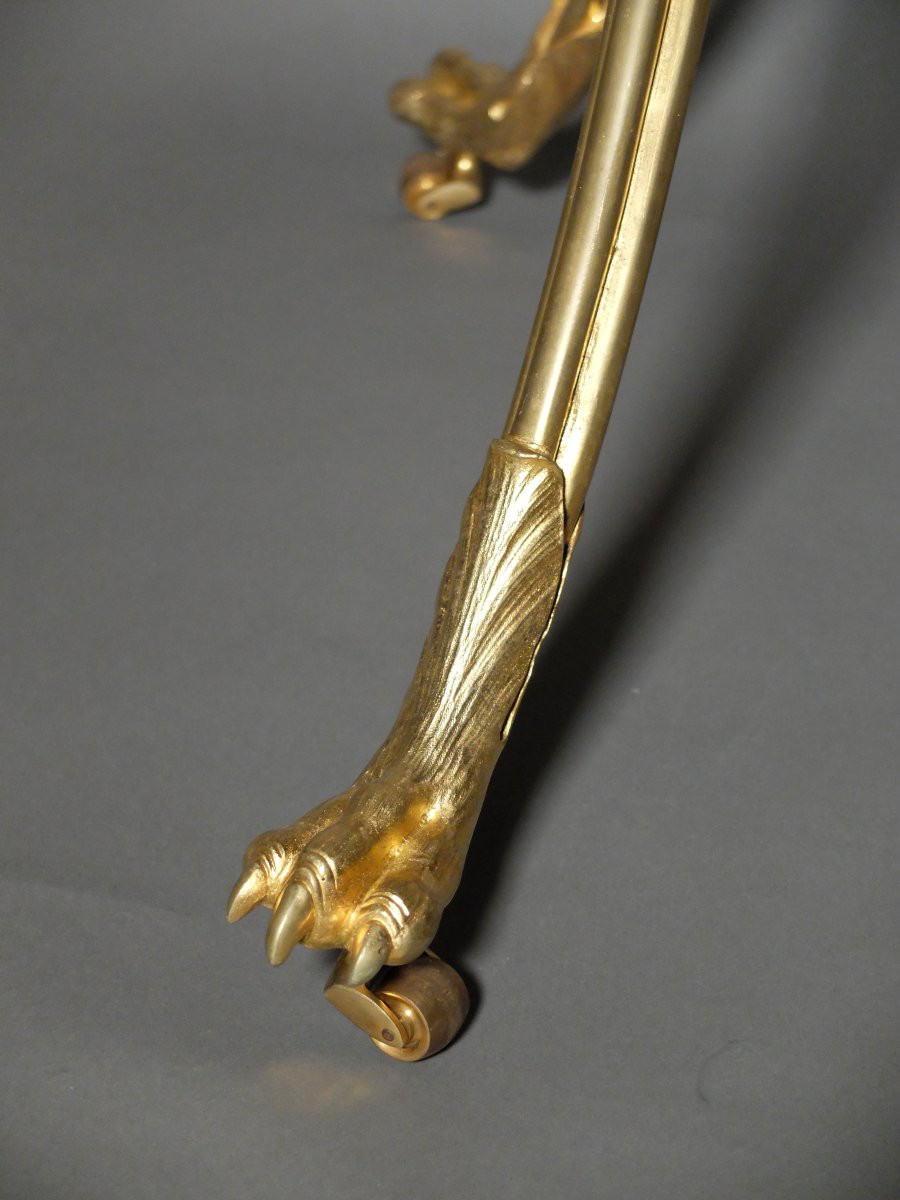 Guéridon Louis XVI en bronze doré-photo-1