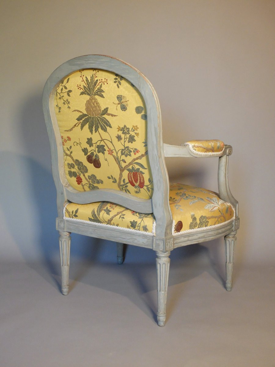 Paire de fauteuils à la Reine d'époque Louis XVI par Claude Chevigny-photo-4