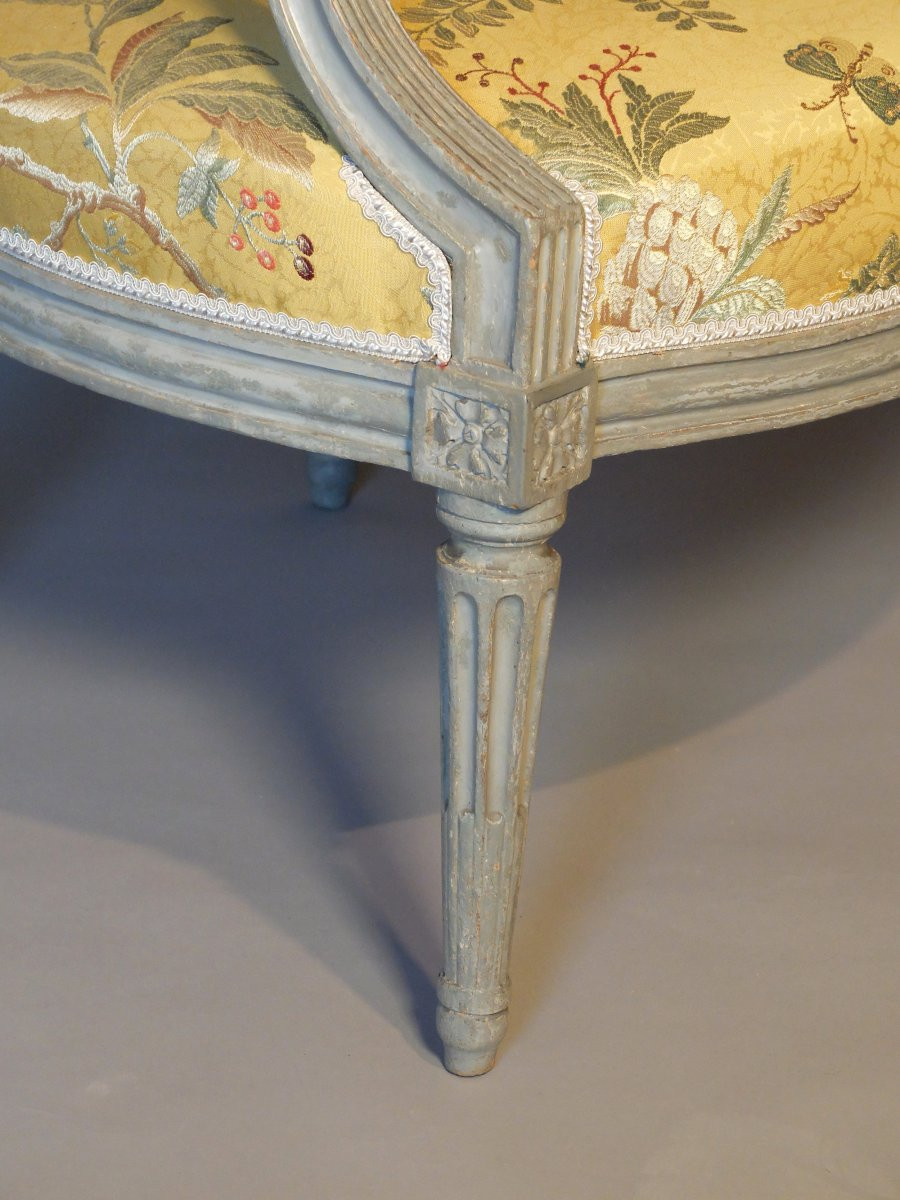 Paire de fauteuils à la Reine d'époque Louis XVI par Claude Chevigny-photo-1