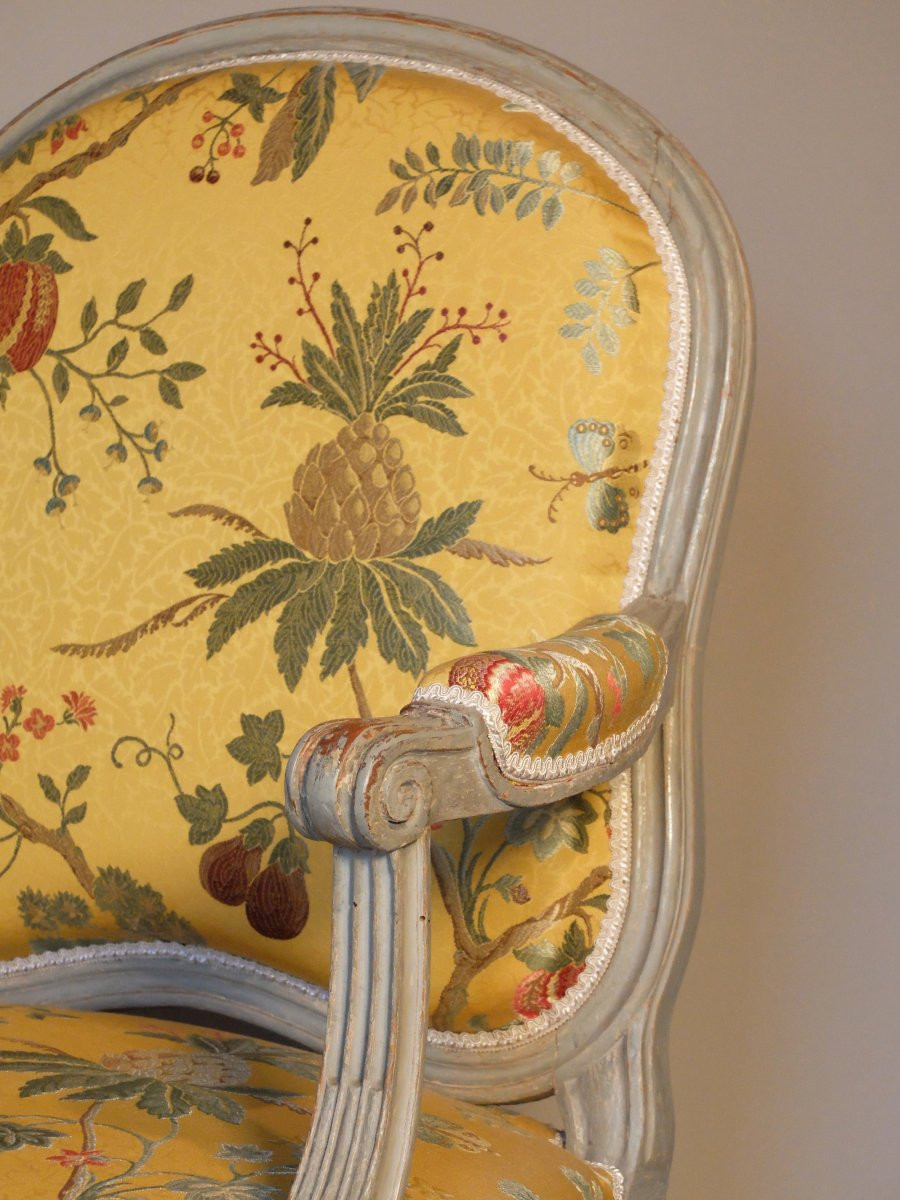 Paire de fauteuils à la Reine d'époque Louis XVI par Claude Chevigny-photo-3