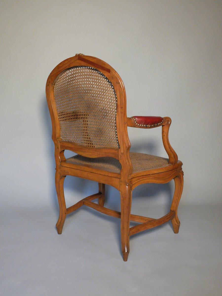 Pair Of Caned Armchairs Stamped Pierre Moreau-photo-4